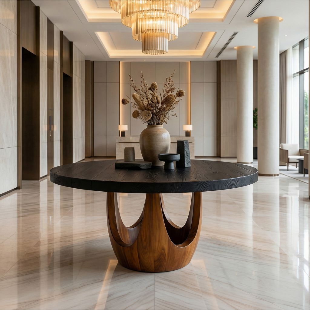 Modern Luxury Round Foyer Table For Entryway And Lobby FTHCH002