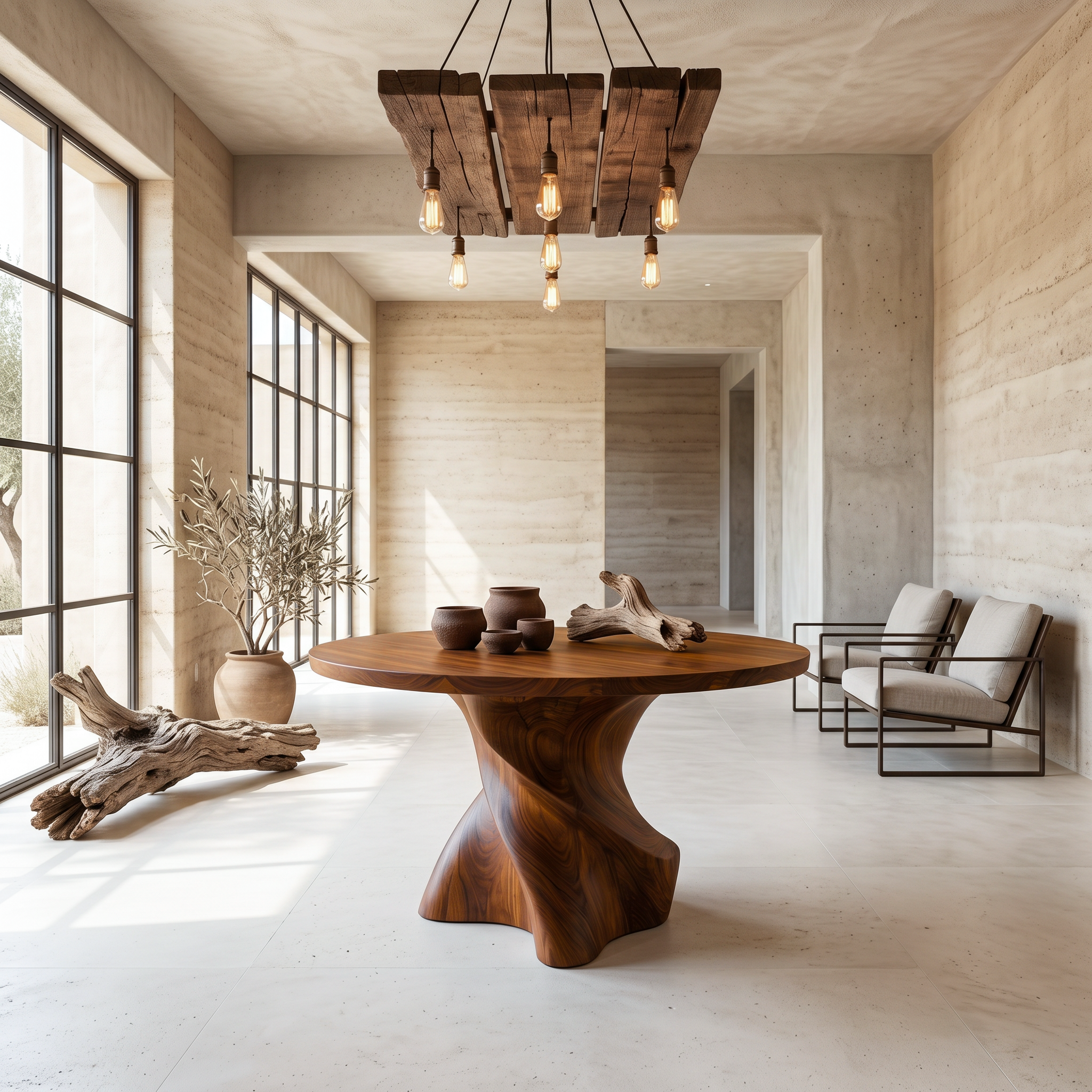 Organic Modern Foyer Table Handcrafted Freeform Design For Luxury Entryway FTHCH016
