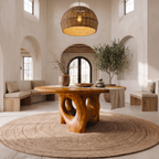 Natural Foyer Center Table With Organic Spiral Form For Entryway And Living Room FTHCH011
