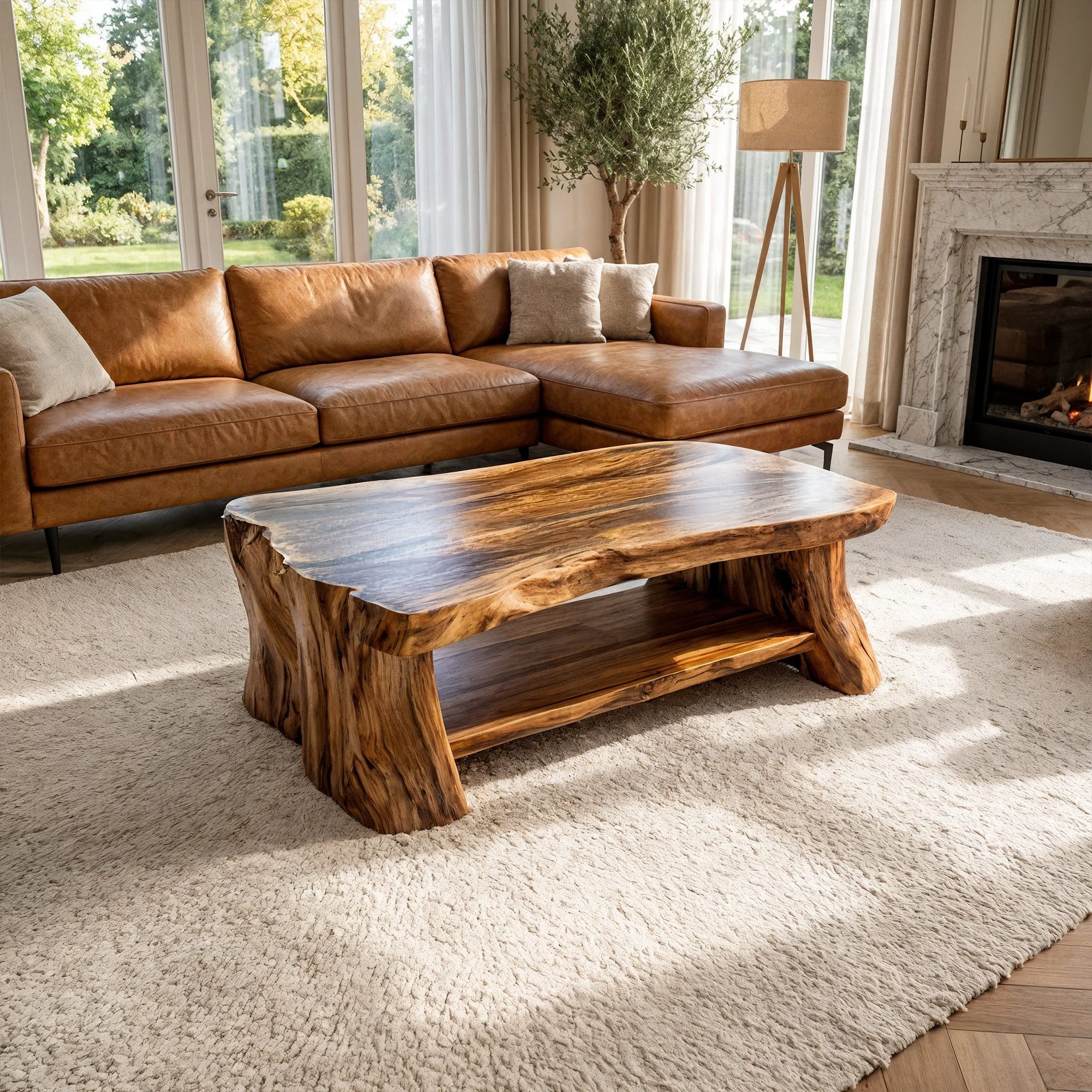 Reclaimed Slab Wood Coffee Table Living Room CTHCH018