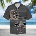 Elephant Line Hawaiian Shirt, Minimalist Aloha Shirts, Summer Short Sleeve Shirts