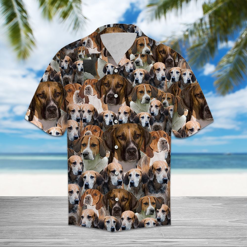 English Foxhound Awesome Hawaiian Shirt, Summer Short Sleeve Shirts, Dog Breed Aloha Shirts