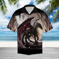 Dragon Hawaiian Shirt, Graphic Aloha Shirts, Summer Short Sleeve Shirts
