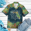 Florida Floral Mandala Hawaiian Shirt, Summer Short Sleeve Shirts, Mandala Aloha Shirts