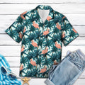 Flamingo Coconut Palm Hawaiian Shirt, Tropical Aloha Shirts, Summer Short Sleeve Shirts