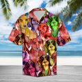 Dachshund Color Hawaiian Shirt, Summer Short Sleeve Shirts, Colorful Dog Aloha Shirts