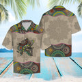 Cowboy Skull Mandala Hawaiian Shirt, Western Aloha Shirts, Summer Short Sleeve Shirts