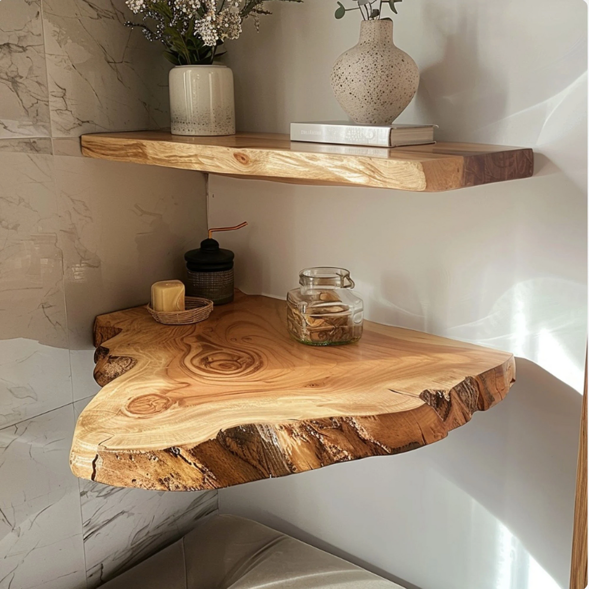 Live Edge Floating Corner Shelves CFSHCH017