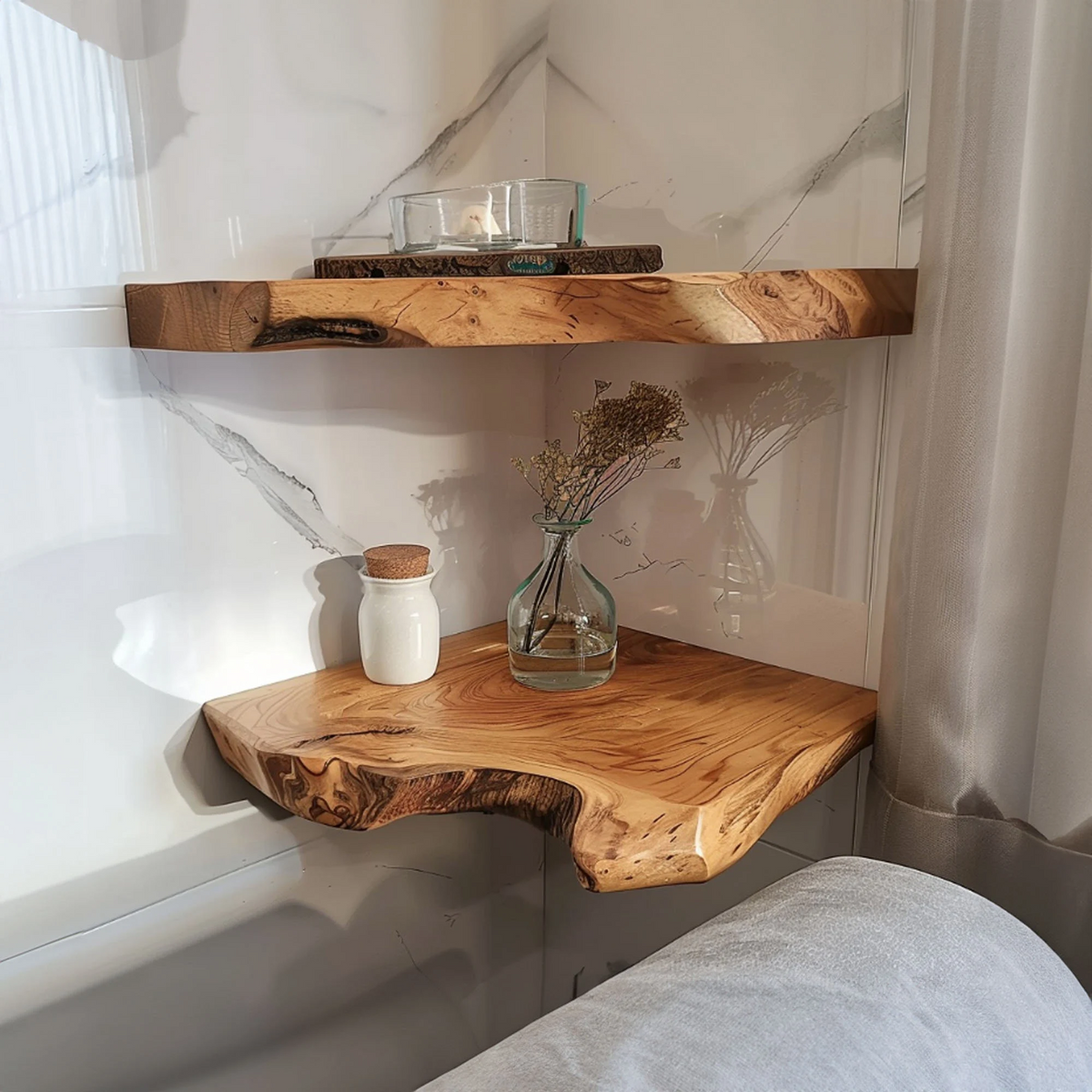 Live Edge Floating Corner Shelves CFSHCH017