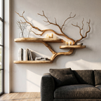 Handcrafted Tree Branch Floating Shelf For Living Room Decor
