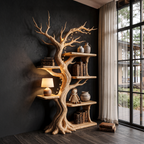 Rustic Tree Bookshelf Handcrafted Woodland Style For Reading Nook