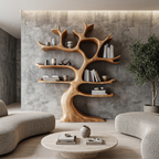 Organic Modern Tree Wall Shelf With Branch Inspired Storage For Living Room
