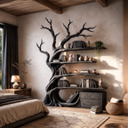 Modern Tree Bookshelf Handcrafted Branch Shelves For Home Library