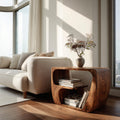 Quiet Luxury Wooden Side Table With Open Storage For Living Room ETHCH013