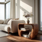 Quiet Luxury Wooden Side Table With Open Storage For Living Room ETHCH013