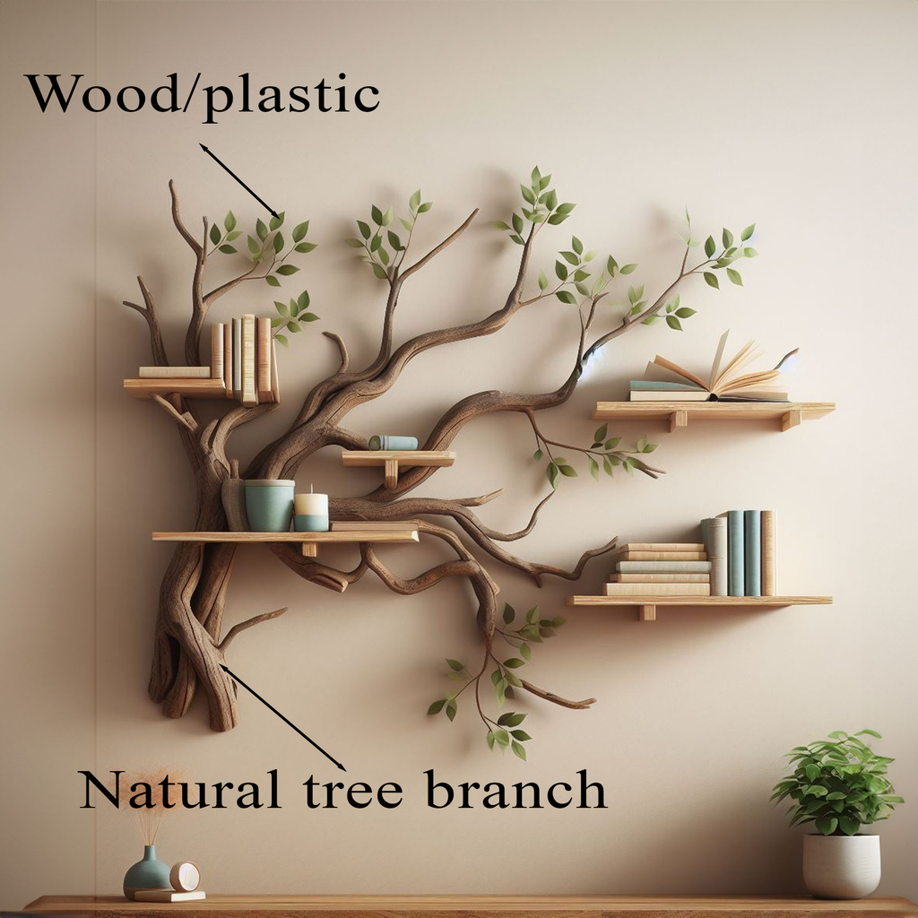 Tree Branch Shelf Wild Mulberry Wood Mini Bookcase