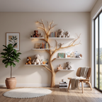 Midcentury Tree Bookshelf Nursery Bedroom