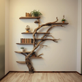 Narrow Wild Mulberry Wood Tree Shelf On Wall Mount Seasonal Celebrations