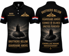 Brothers Below Guardians Above Dutch Submarine Polo Shirt - Royal Netherlands Navy Veteran Gift