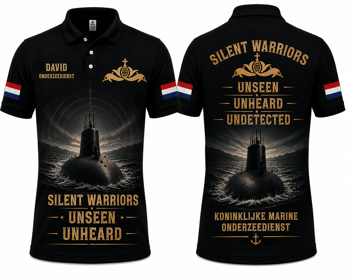 Silent Warriors Dutch Submarine Polo Shirt - Royal Netherlands Navy Onderzeedienst Veteran Polo