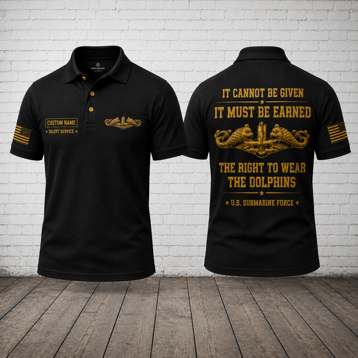 Custom U.S. Submarine Force Polo Shirt - The Right To Wear The Dolphins