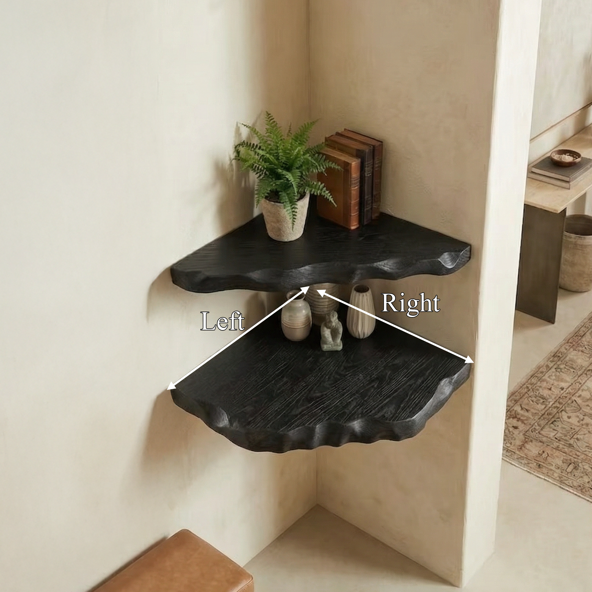 Organic Rustic Corner Shelf For Entryway And Hallway CFSHCH019