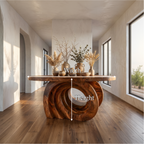 Organic Foyer Table With Pedestal Base For Entryway And Hallway FTHCH004