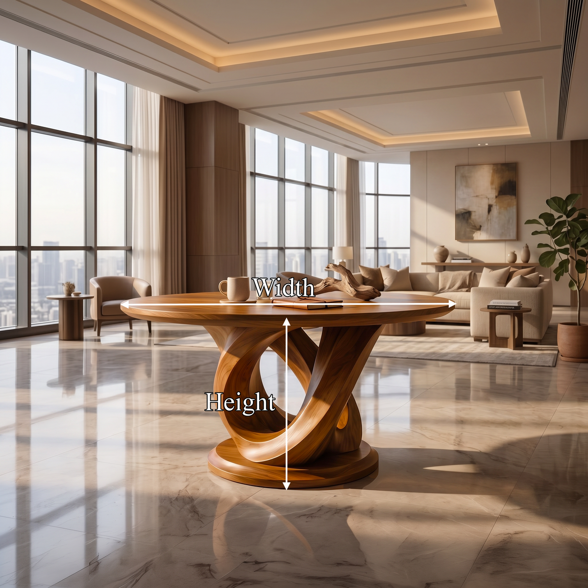 Modern Foyer Table Handcrafted Sculptural Base For Entryway FTHCH018