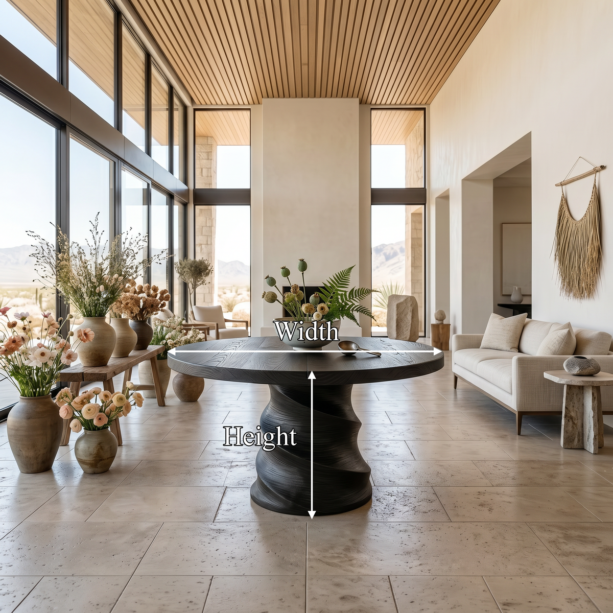Organic Foyer Table With Sculptural Spiral Design For Foyer And Entryway FTHCH015
