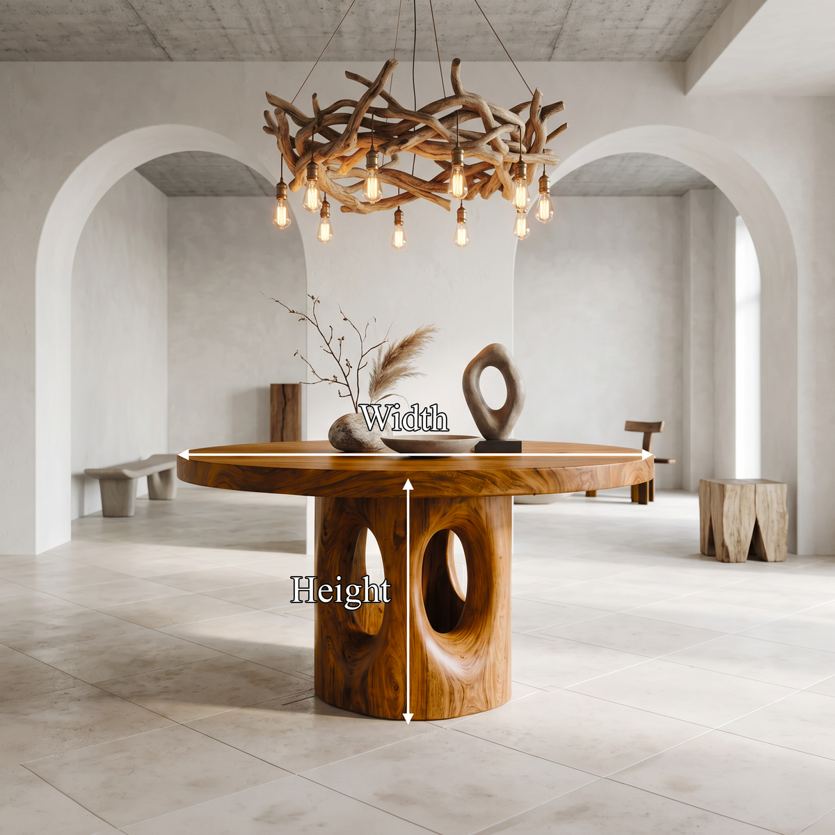 Rustic Foyer Center Table With Tree Stump Inspired Design For Entryway And Foyer FTHCH012
