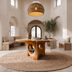Natural Foyer Center Table With Organic Spiral Form For Entryway And Living Room FTHCH011