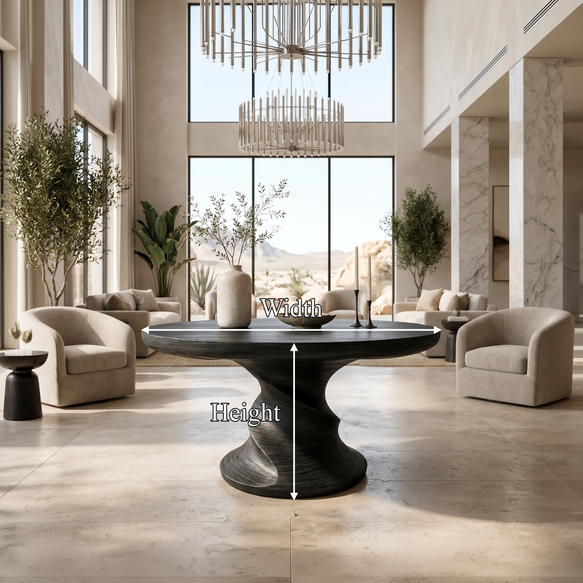 Contemporary Center Table With Flowing Curved Design For Foyer And Hallway FTHCH010
