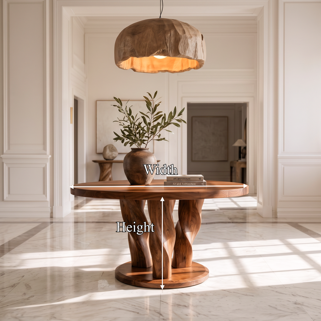 Rustic Round Entryway Table With Twisted Tree Inspired Design For Foyer And Entryway FTHCH008