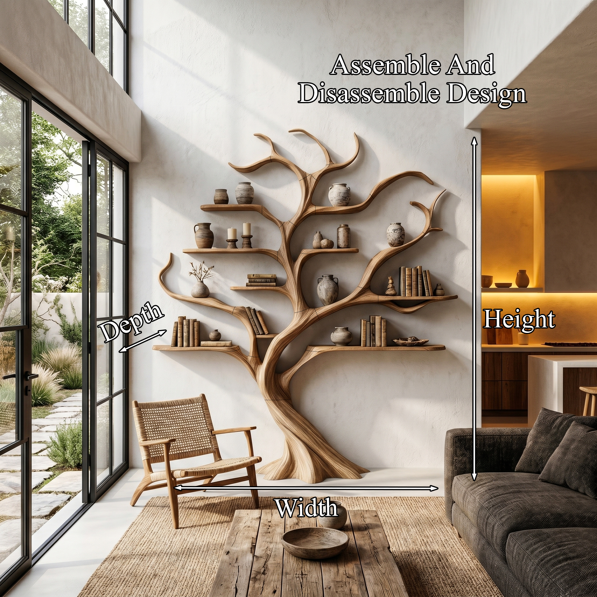 Modern Tree Bookshelf With Artistic Branch Frame For Home Office