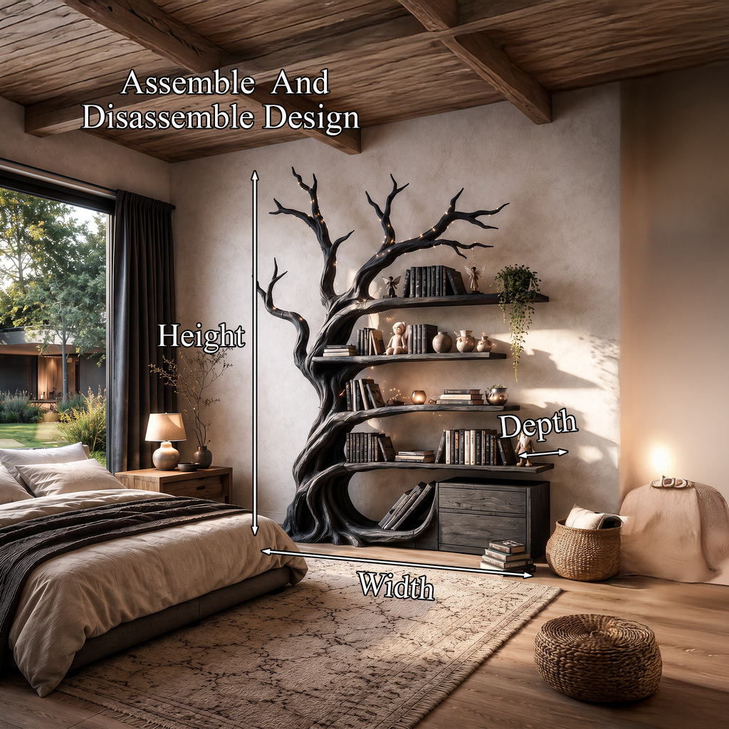 Modern Tree Bookshelf Handcrafted Branch Shelves For Home Library