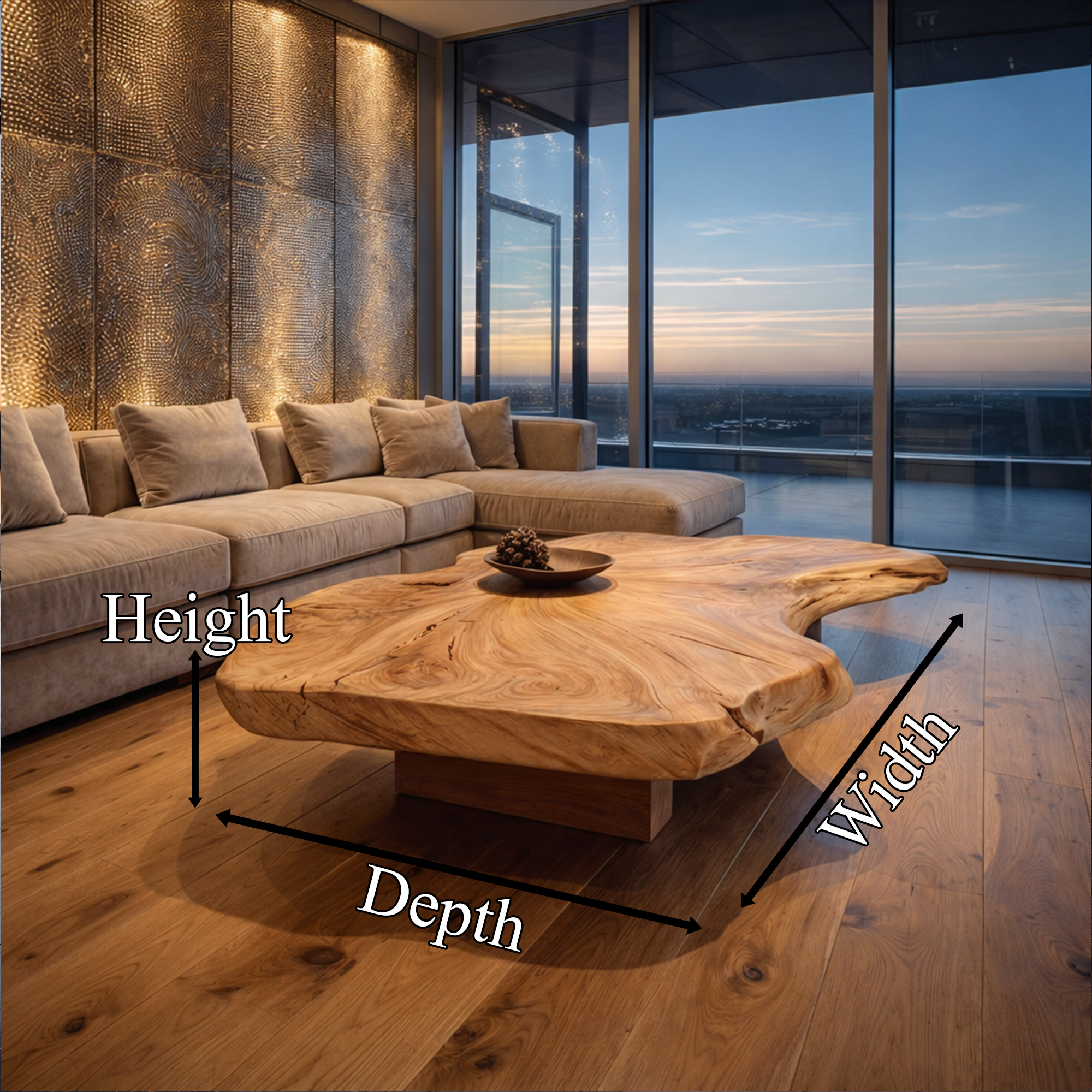Rustic Organic Coffee Table Living Room Or Family Room CTHCH003