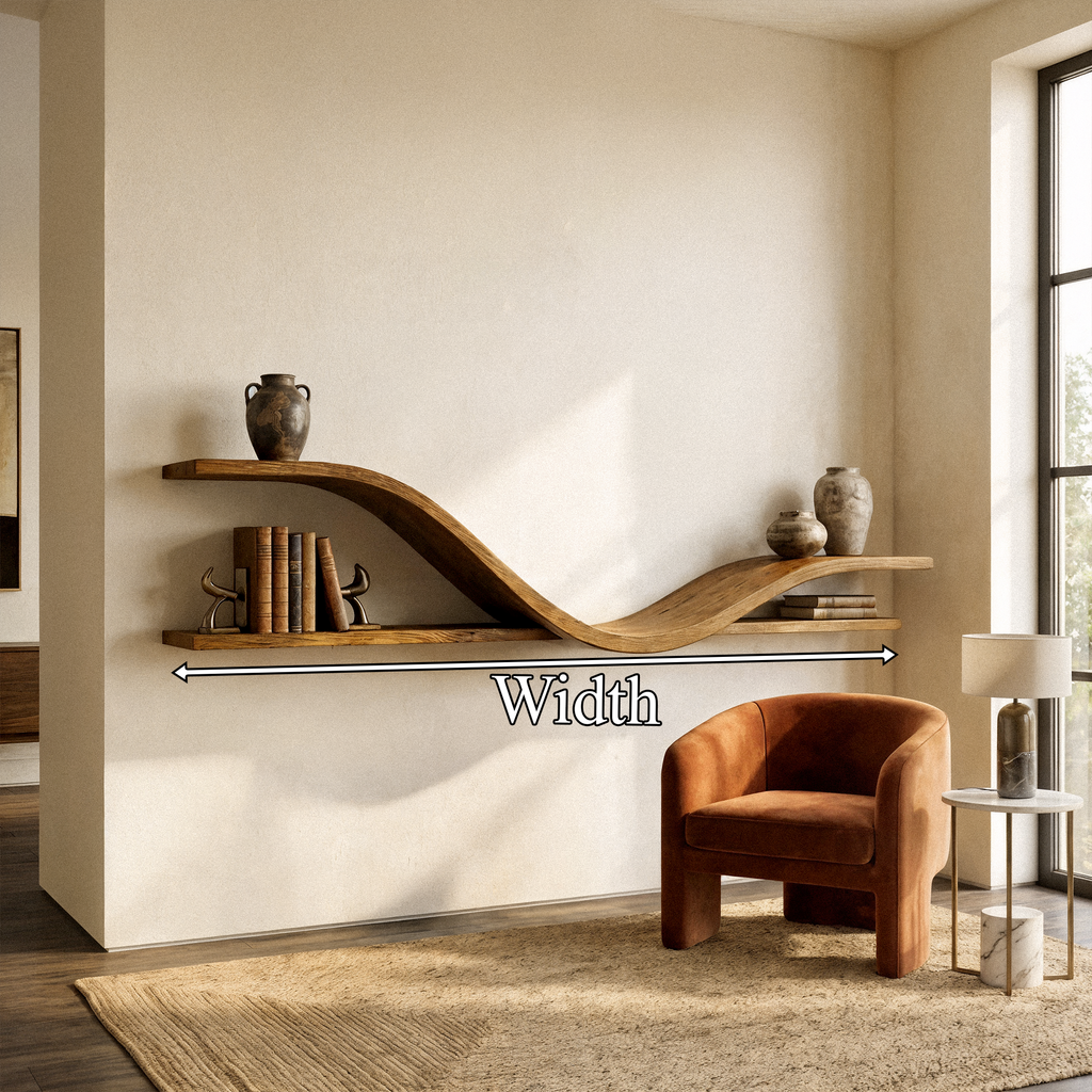 Organic Modern Curved Shelf Living Room Or Hallway WFSHCH022