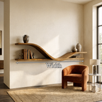 Organic Modern Curved Shelf Living Room Or Hallway WFSHCH022