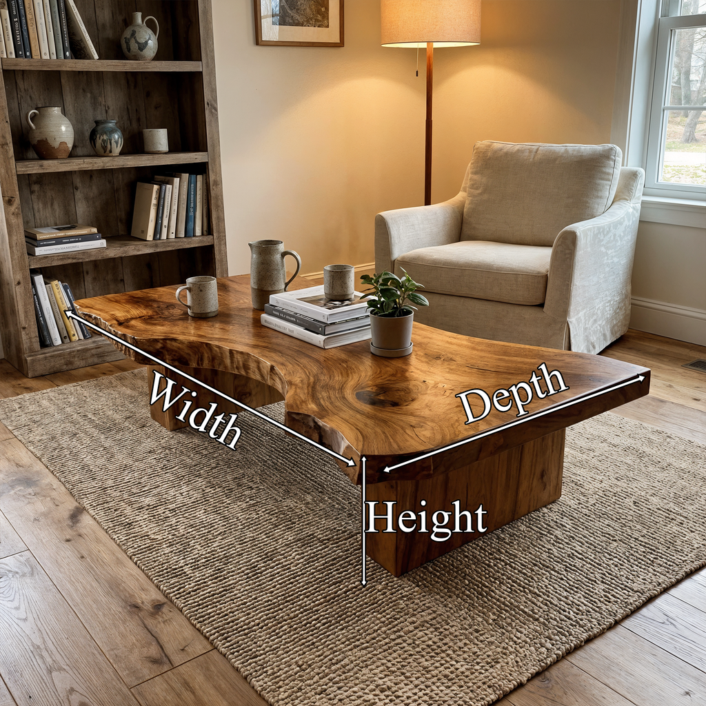 Rustic Sculptural Coffee Table Modern Living Room Display CTHCH020