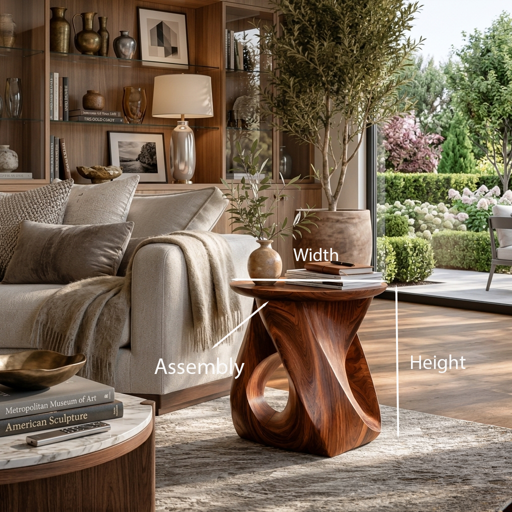 Twisted Side Table For Living Room Or Bedroom ETHCH020