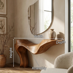 Rustic Live Edge Console Table for Entryway CTHCH-003