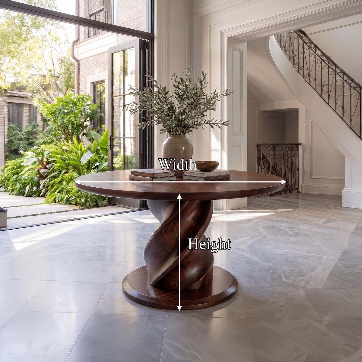 Modern Luxury Twist Pedestal Entry Table For Entryway And Hallway FTHCH001