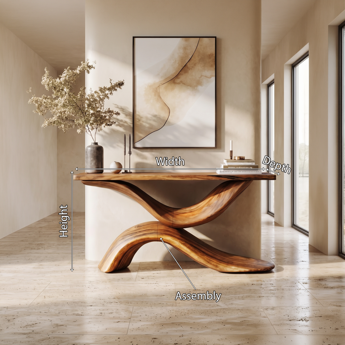 Handcrafted Live Edge Console Table Furniture Decor CTHCH-015