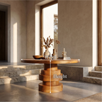 Modern Luxury Stacked Base Round Entryway Table For Entryway And Lobby FTHCH005