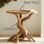 Rustic Round End Table Solid Wood End Table ETHCH017