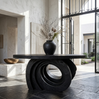 Organic Foyer Table With Pedestal Base For Entryway And Hallway FTHCH004