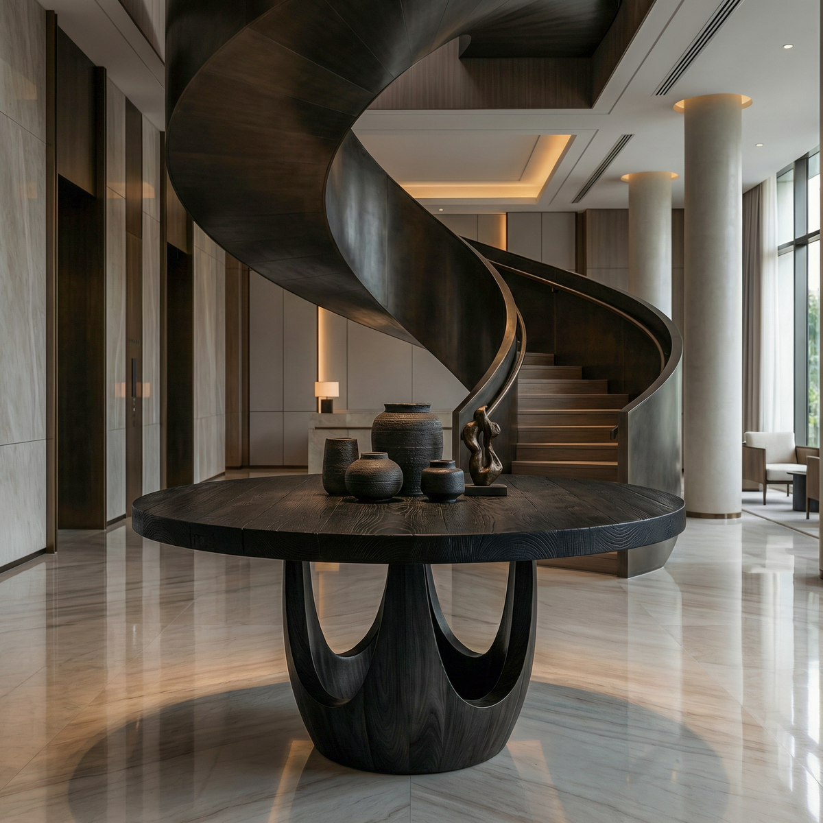 Modern Luxury Round Foyer Table For Entryway And Lobby FTHCH002