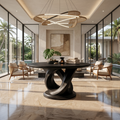Modern Foyer Table Handcrafted Sculptural Base For Entryway FTHCH018