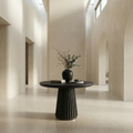Sculptural Round Pedestal Entryway Table For Living Room And Hallway FTHCH007