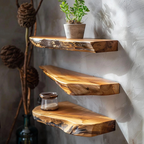 Custom Floating Shelf Live Edge WFSHCH011